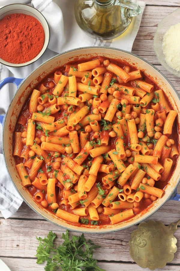 One-Pot Mediterranean Chickpea Pasta