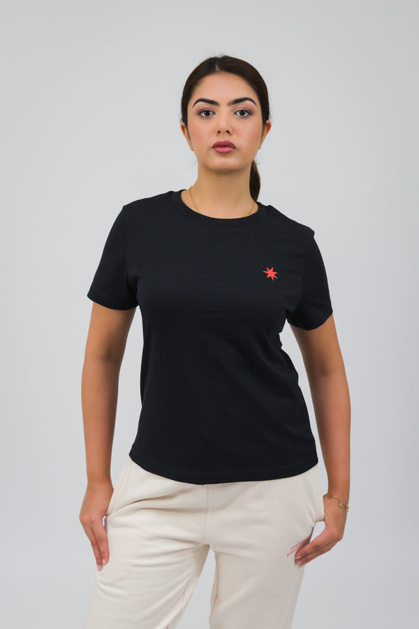 Black Red Star Organic Cotton Eco-Friendly T-Shirt